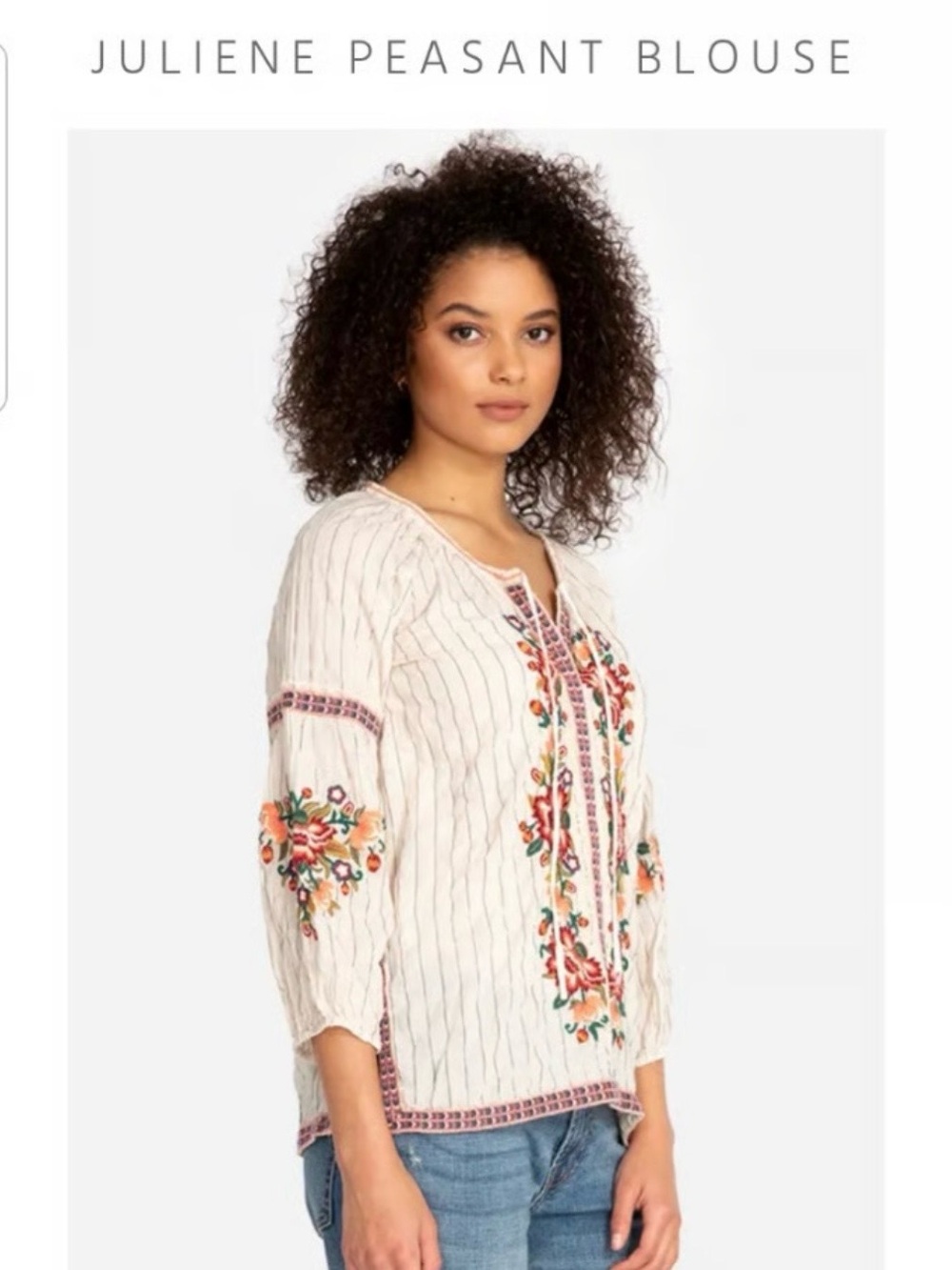 🌺 Johnny Was Juliene Peasant Blouse 🌺 Bohemian Vacation Spring Summer